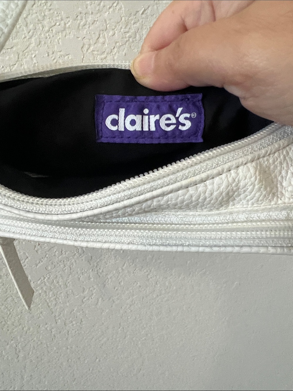 Claire's White Laser Cut Flower Crossbody Bag